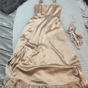 Elegant Cream Strapless Dress